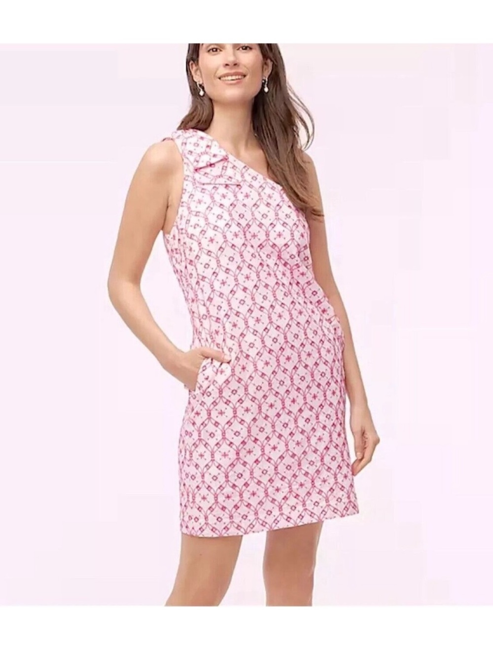 J. Crew Factory Pink Eyelet One-Shoulder